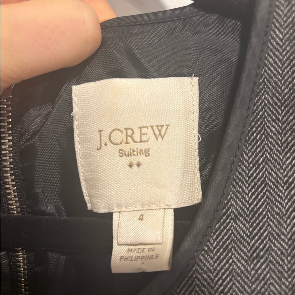 J.Crew Gray Herringbone Sheath Dress | Size 4 | Classic Workwear - Picture 3 of 11